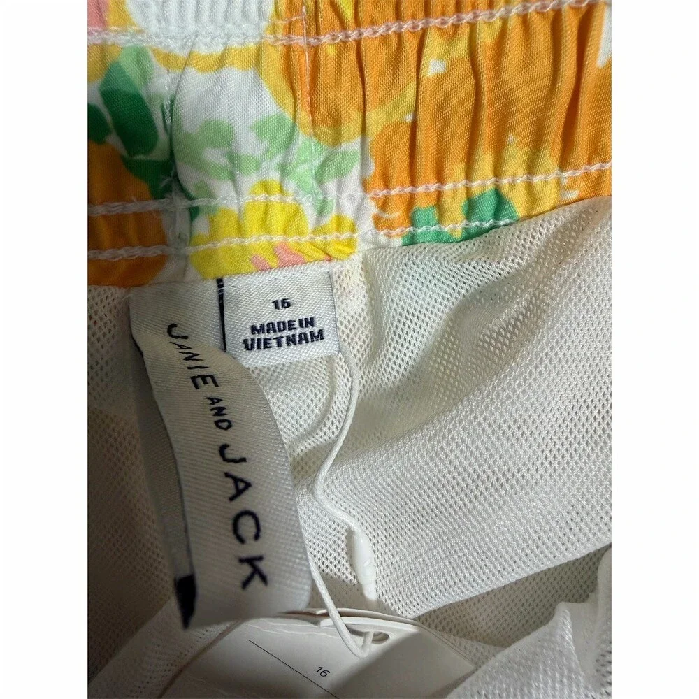 Janie and Jack Boys Swim Trunks Tropical Floral Board Shorts Size 16